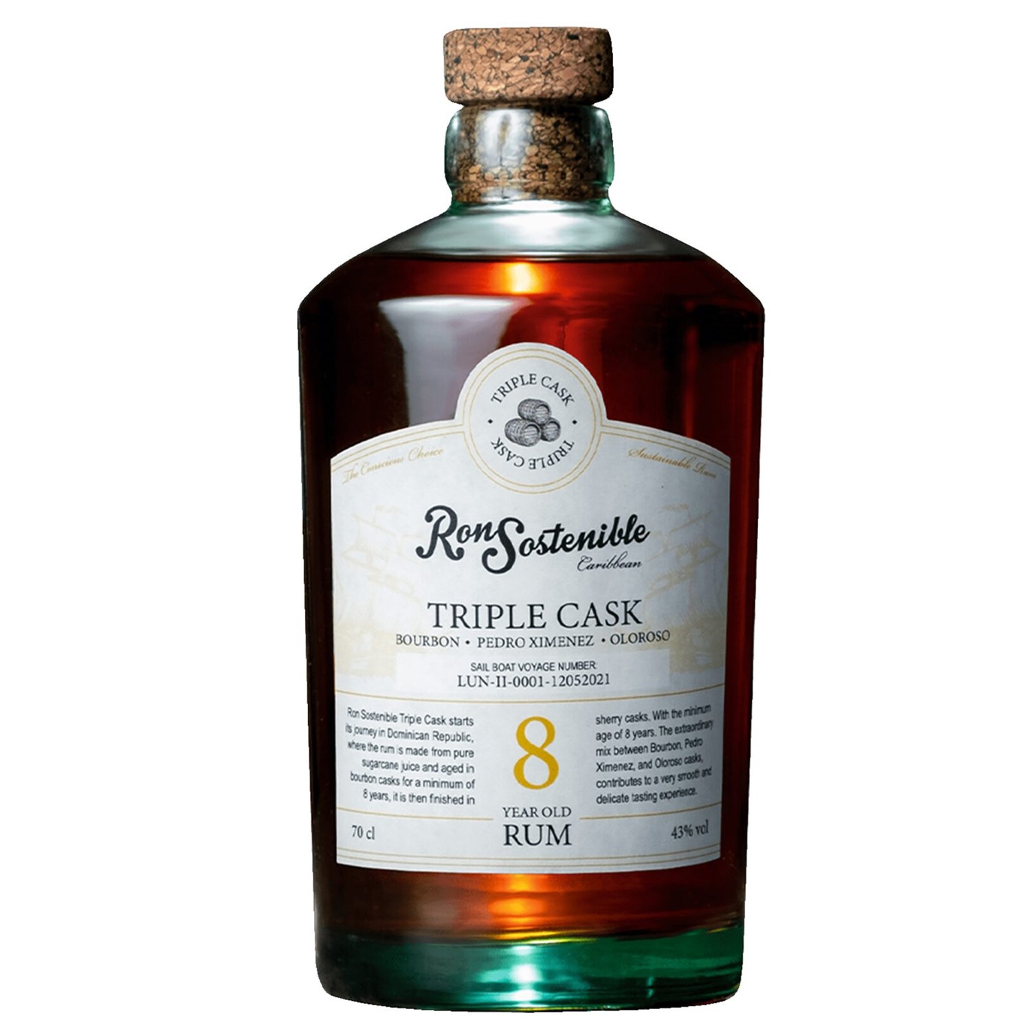 Rom - Ron Sostenible 8YO Triple Cask 43%, A Clean Spirit